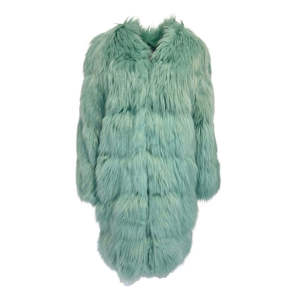 Gucci - Faux Fur Coat in Mint, Silk-Lined, Made in Italy - IT 42